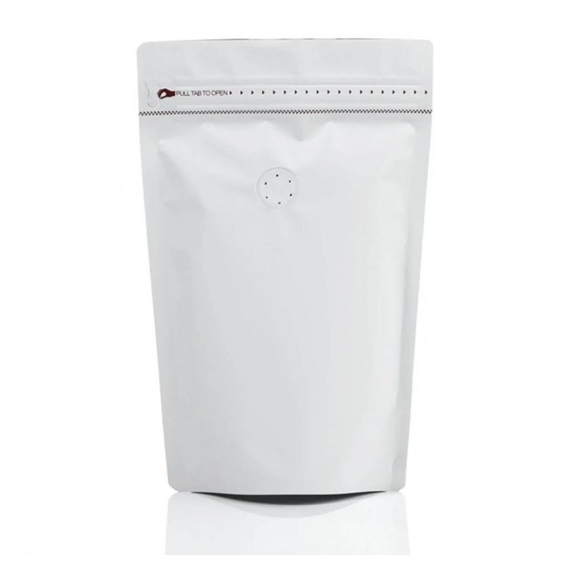 Pungi albe stand-up cu supapă și fermoar 13.5 x 26.5 cm