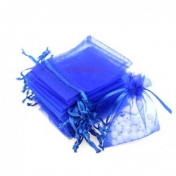 Săculeți organza dreptunghiulari 12x17cm (set 50 buc) - Albastru