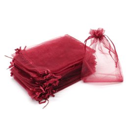 Săculeți organza dreptunghiulari 12x17cm (set 50 buc) - Vișiniu