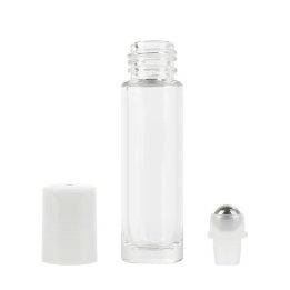 Sticluță transparentă cu roll- on metalic 5ml