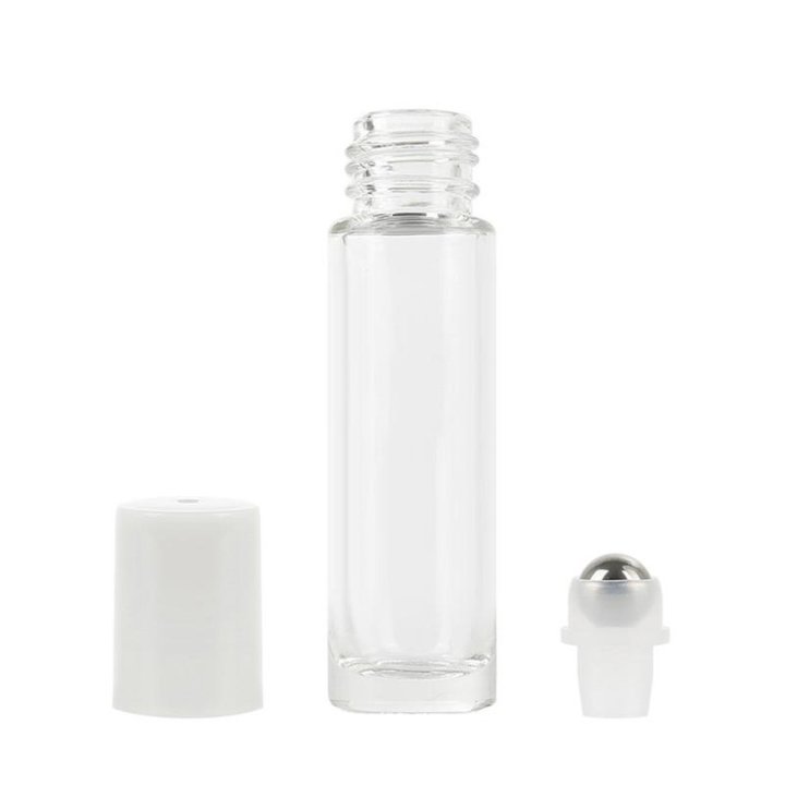 Sticluță transparentă cu roll- on metalic 5ml