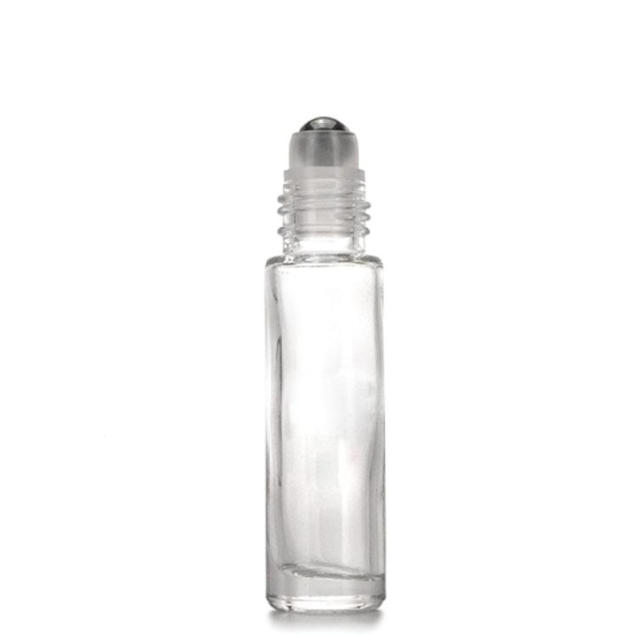 Sticluță transparentă cu roll- on metalic 10ml