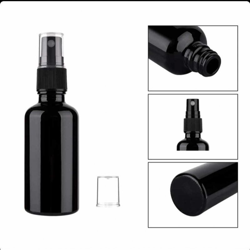 Sticluță neagră cu spray 5 ml