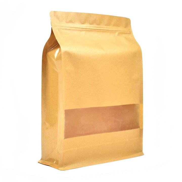 Pungi stand-up cu fund plat, fermoar si fereastra 14x24x6cm