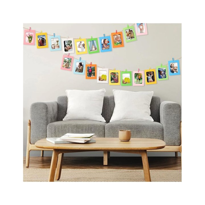 Set rame foto ghirlanda multicolora
