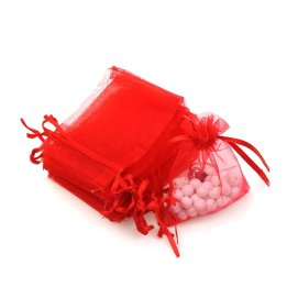 Săculeți organza dreptunghiulari 7x9cm (set 50 buc) - Roșu