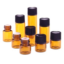 Sticluță ambră cu picurător și capac 3ml