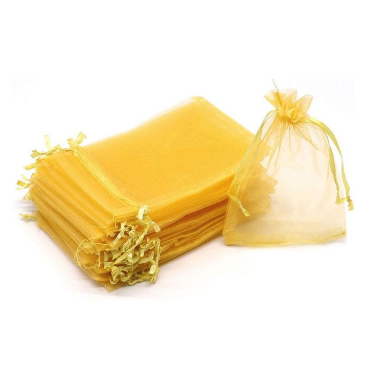 Săculeți organza dreptunghiulari 9x12cm (set 50 buc) - Auriu