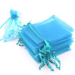 Săculeți organza dreptunghiulari 9x12cm (set 50 buc) - Turcoaz