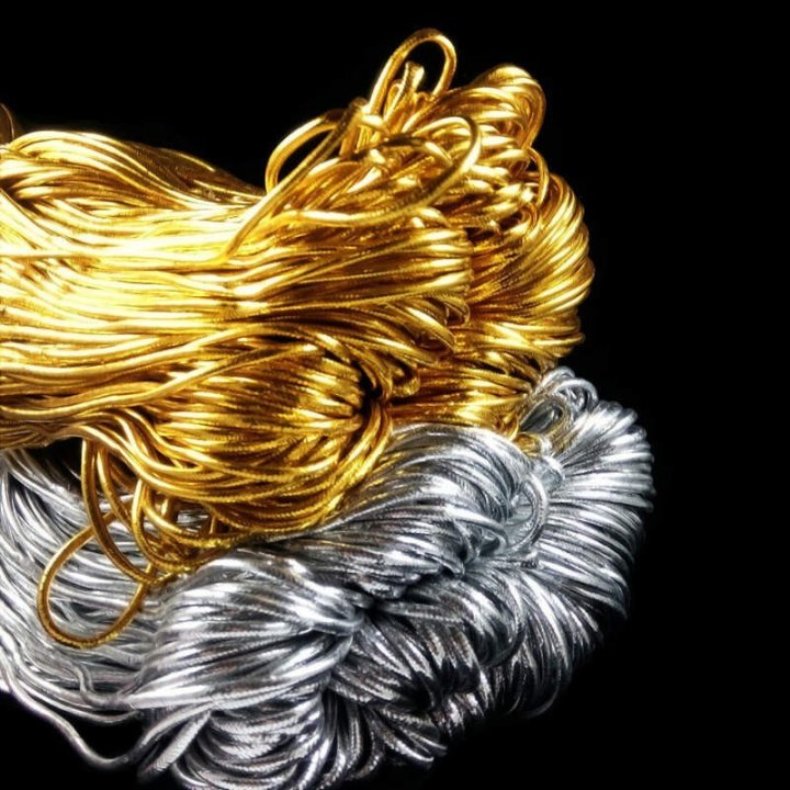 Snur textil argintiu lucios - lurex