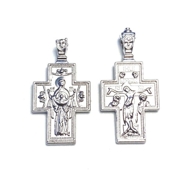Medalion cruce 4cm arginiu
