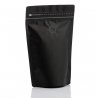 Pungi negre stand-up cu supapă și fermoar 12X20X7cm