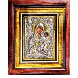 Icoană argintată cu  Maica Domnului