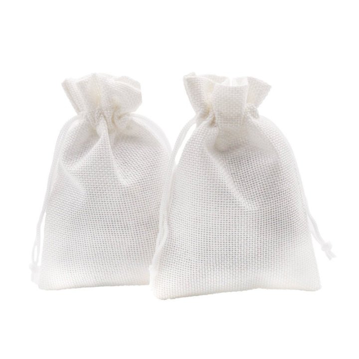 Săculeți textil dreptunghiulari 12x17cm (set 25 buc) - Alb