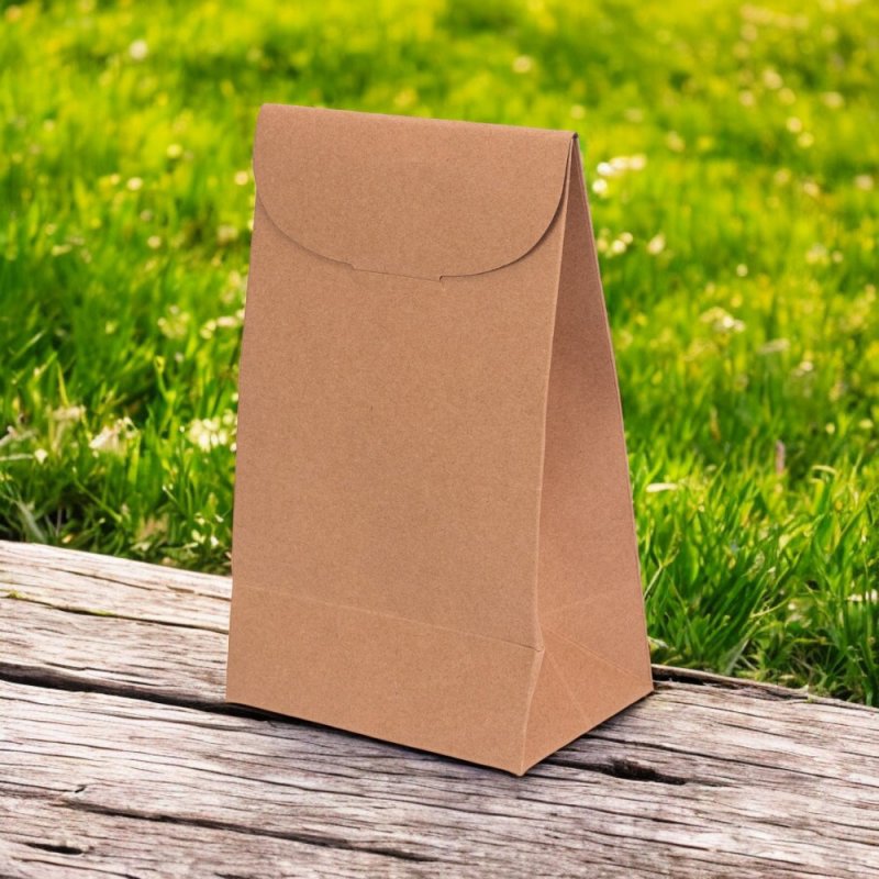 Pungi stand up maro cu inchidere 20cm
