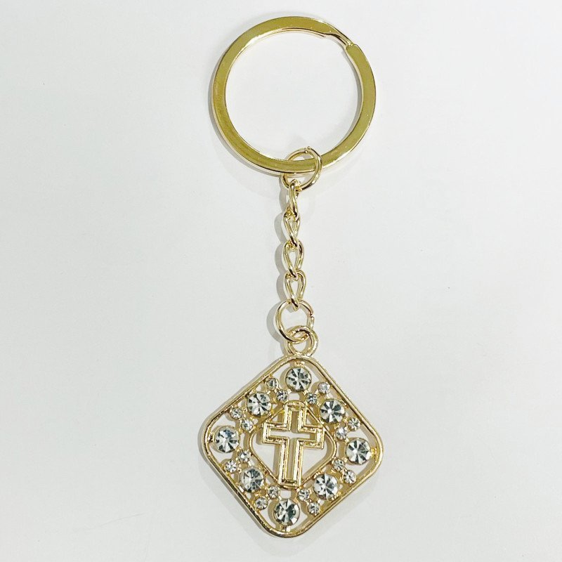 Breloc auriu cu strasuri