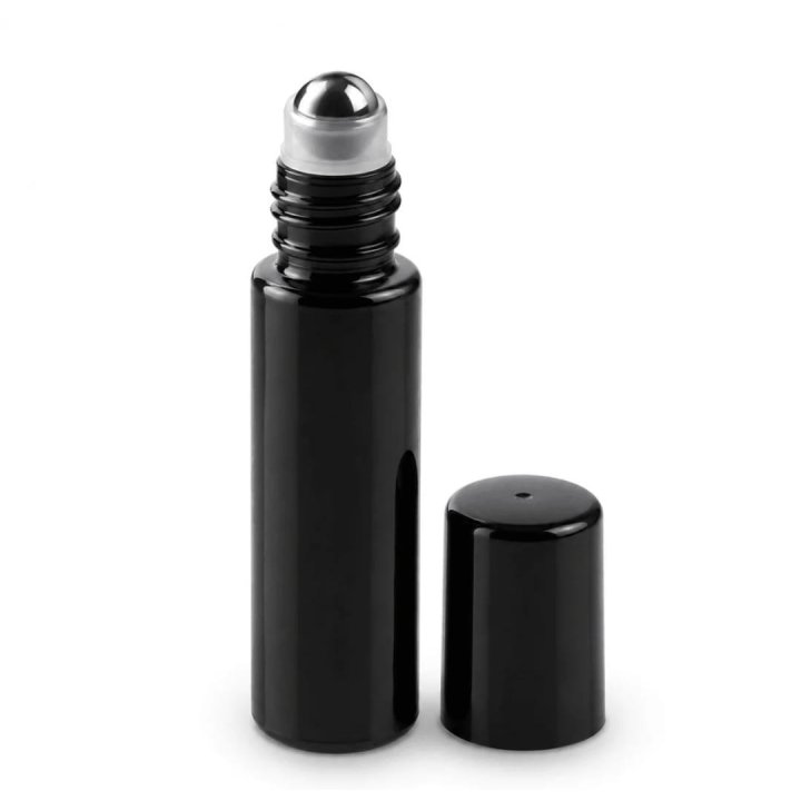 Sticluță neagră cu roll-on 10ml