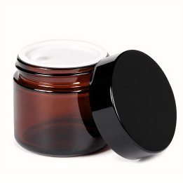 Recipient rotund ambre cu capac 100ml