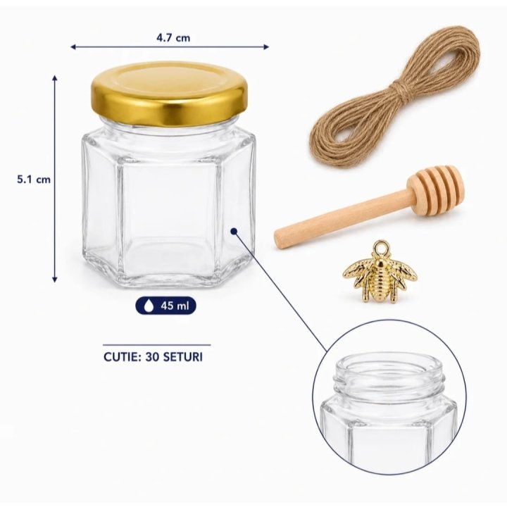 Borcan hexagonal pentru miere