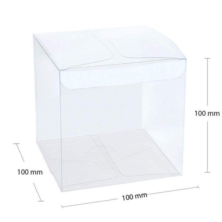 Cutii transparente acetofan set 25 buc - 100x100x100mm
