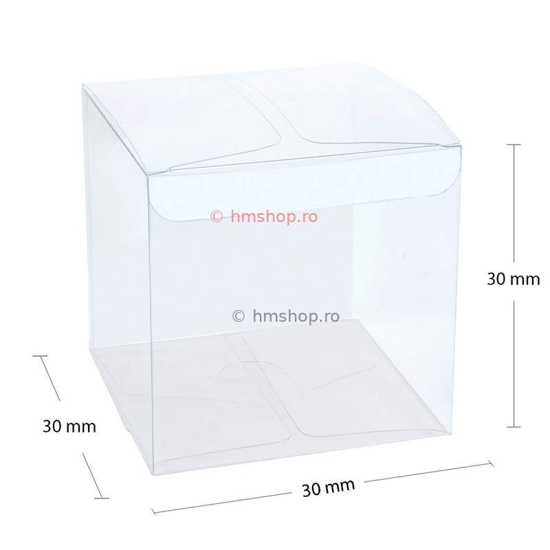 Cutii transparente acetofan set 25 buc - 30x30x30mm