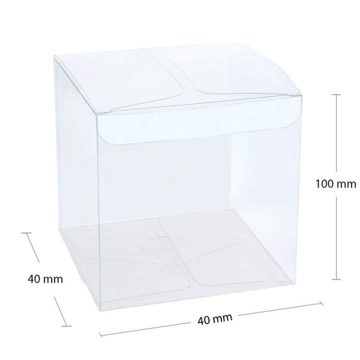 Cutii transparente acetofan set 25 buc - 40x40x100mm